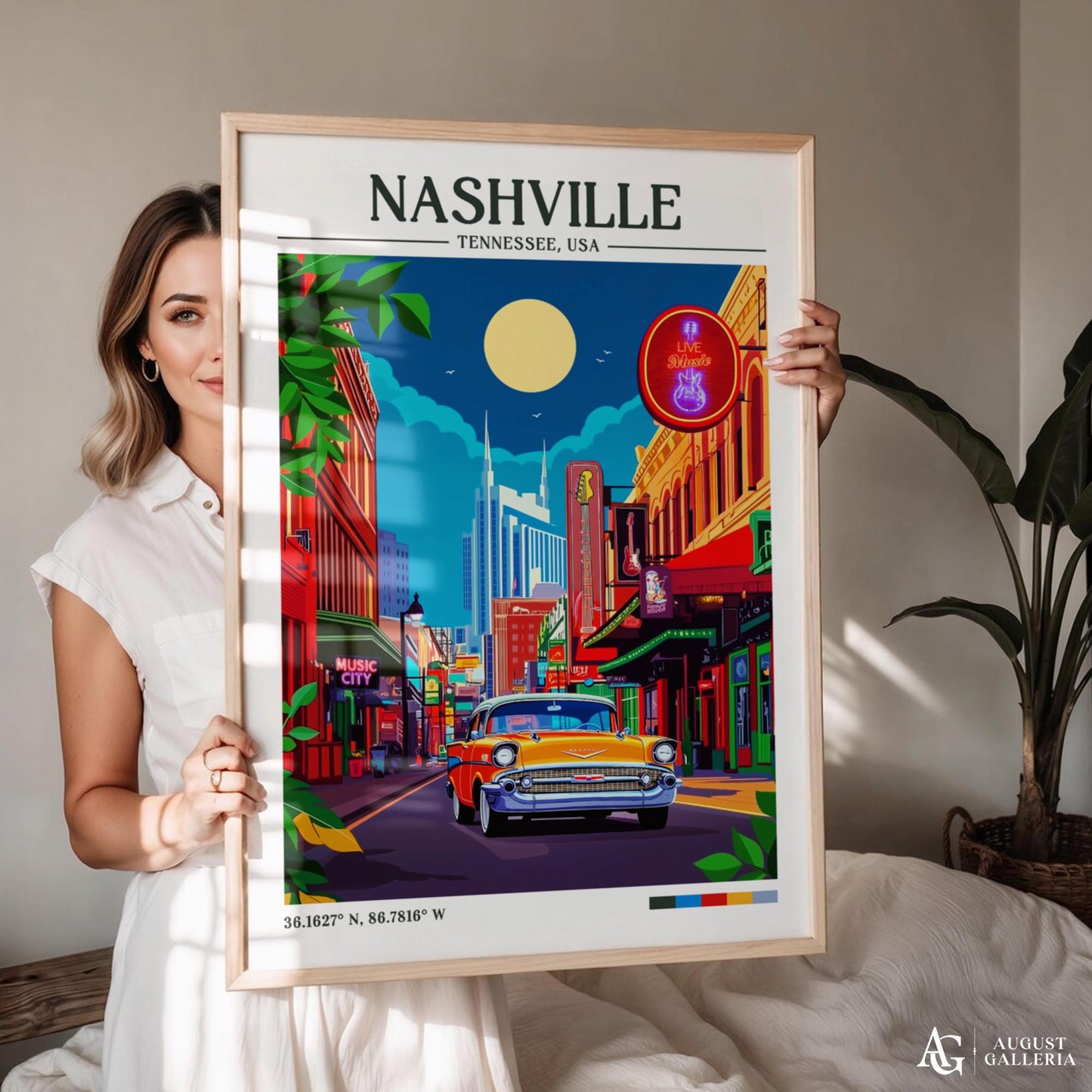 Nashville Tennessee Retro Travel Print