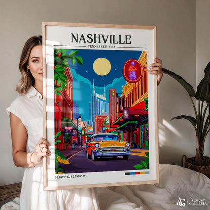 Nashville Tennessee Retro Travel Print