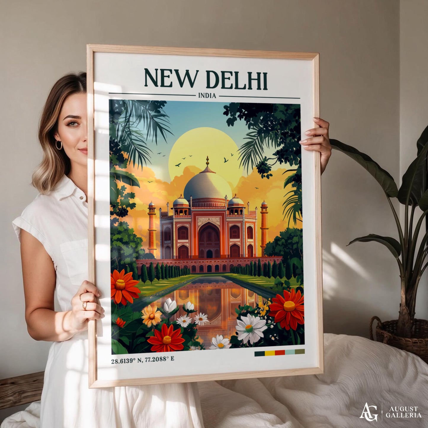 New Delhi Retro Travel Print