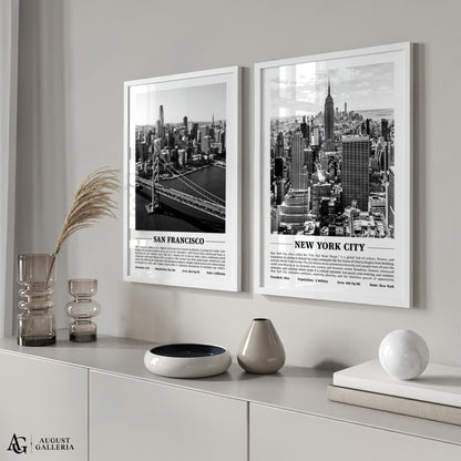 New York City Black & White City Print