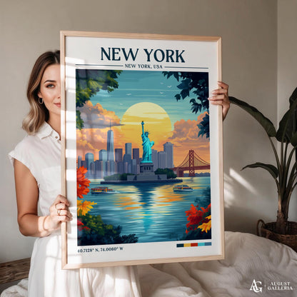 New York Retro Travel Print