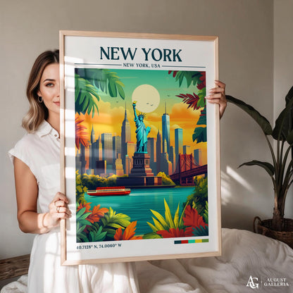 New York Retro Travel Print