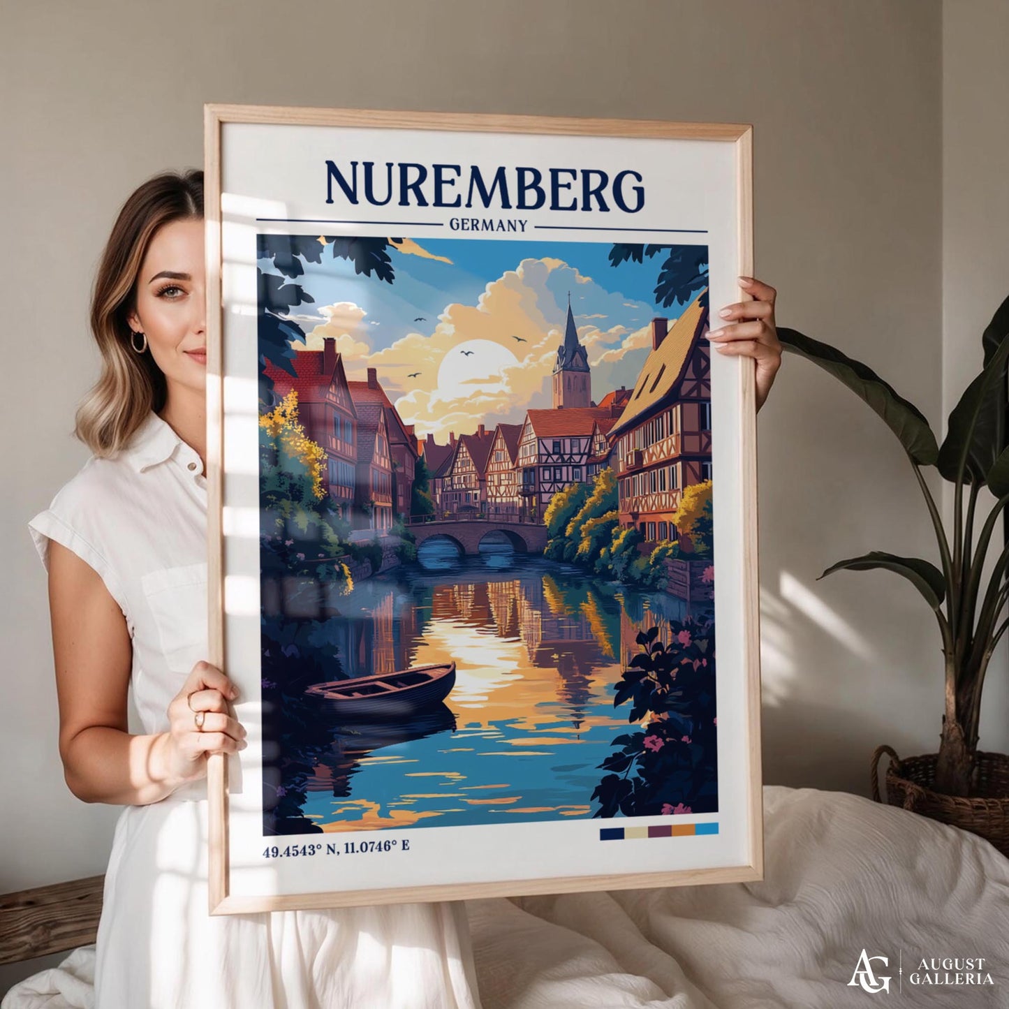 Nuremberg Germany Retro Travel Print