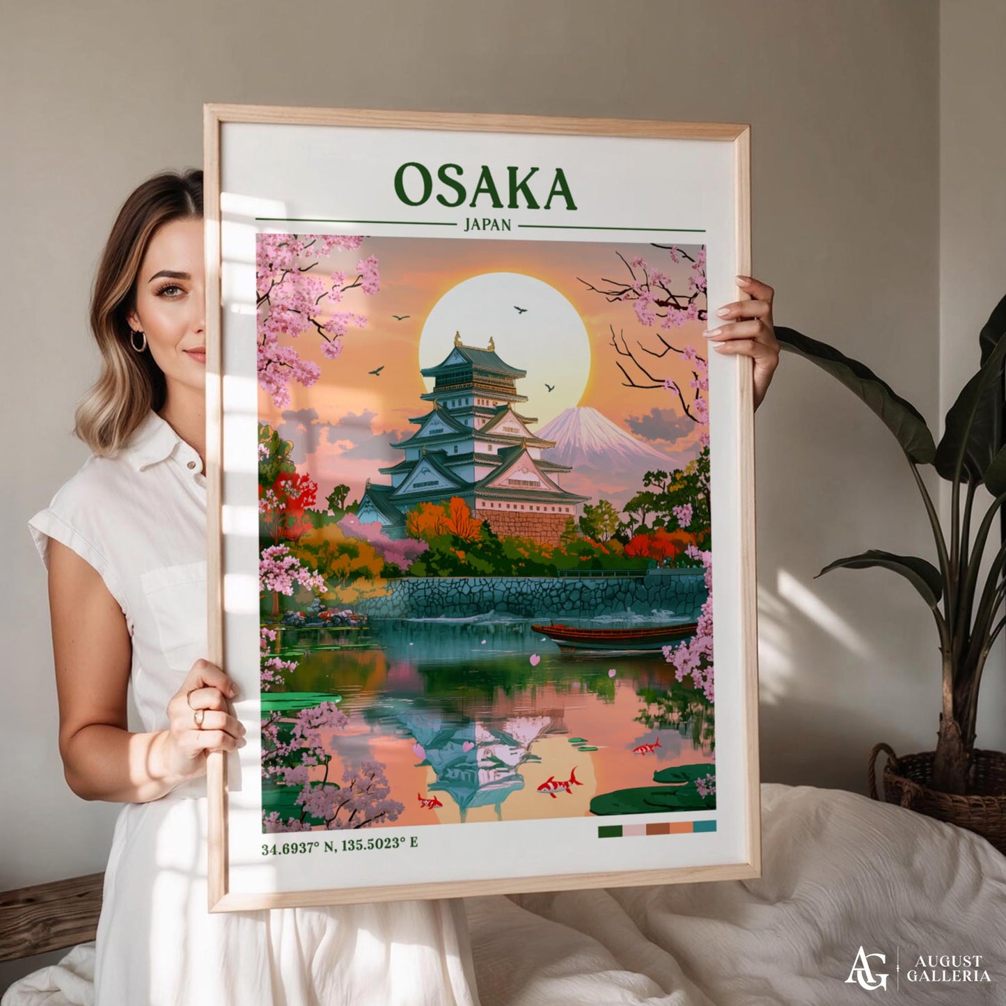 Osaka Japan Retro Travel Print