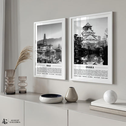 Osaka Black & White City Print
