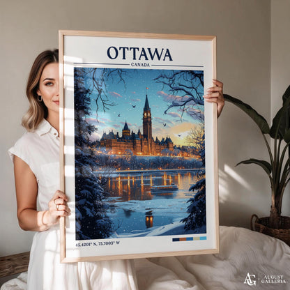 Ottawa Canada Retro Travel Print