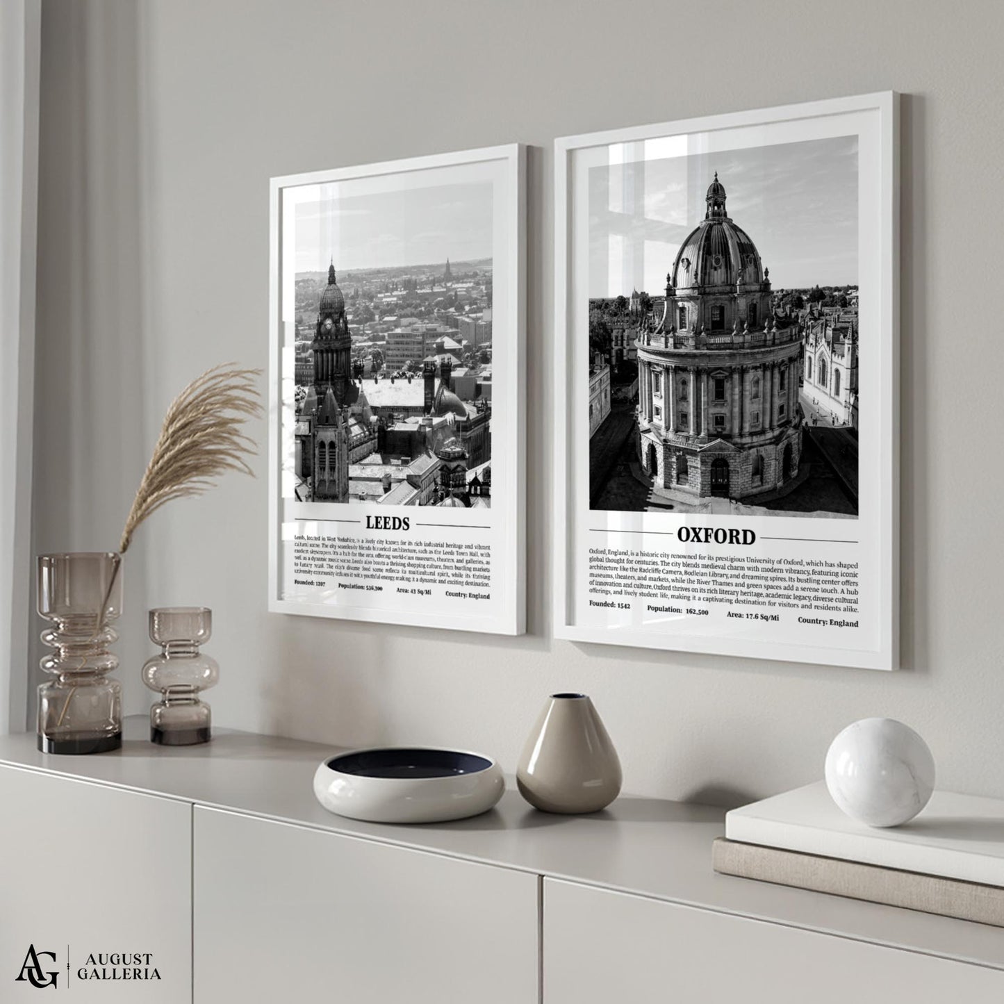 Oxford Black & White City Print