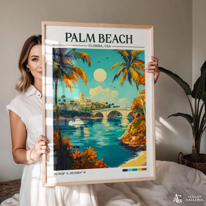 Palm Beach Florida Retro Travel Print