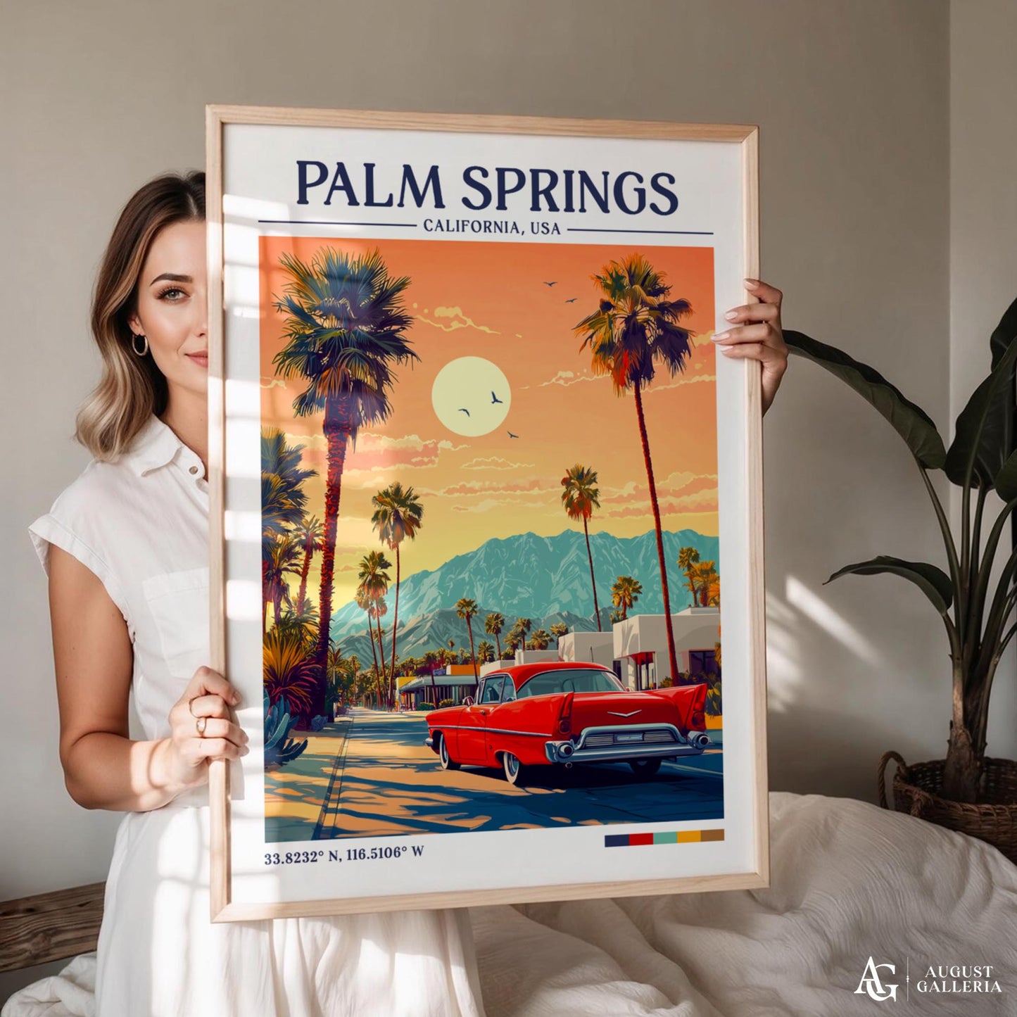 Palm Springs California Retro Travel Print