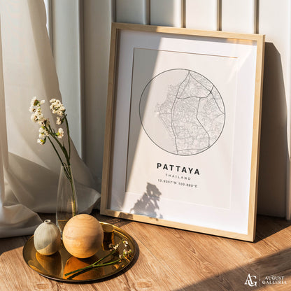 Pattaya Minimalist Map