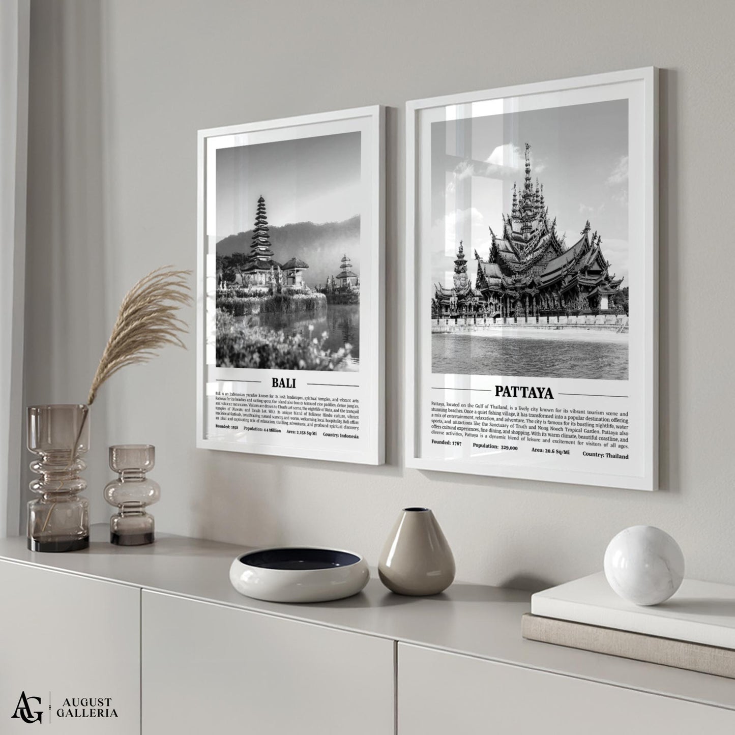 Pattaya Black & White City Print