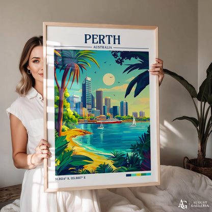 Perth Australia Retro Travel Print