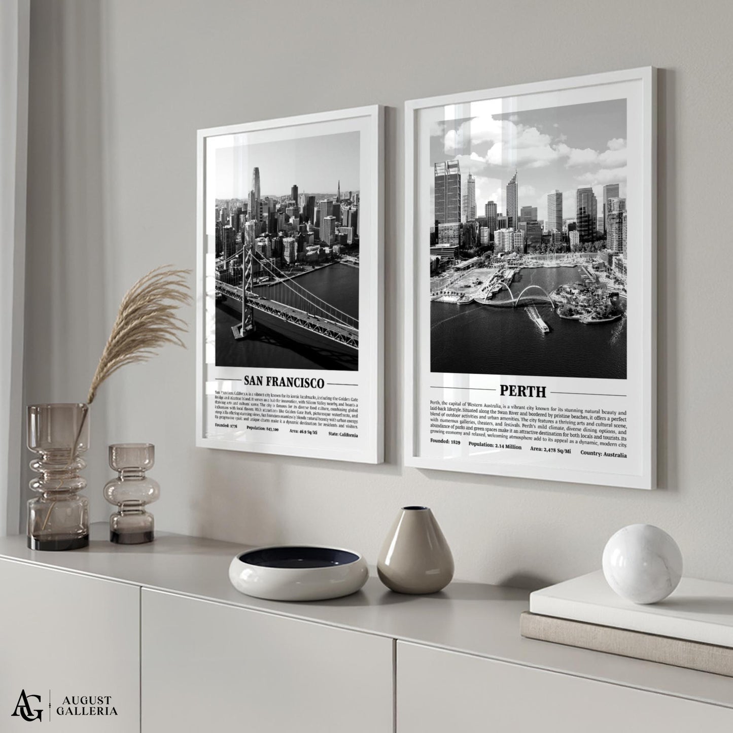 Perth Black & White City Print