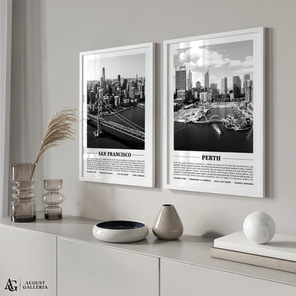 Perth Black & White City Print