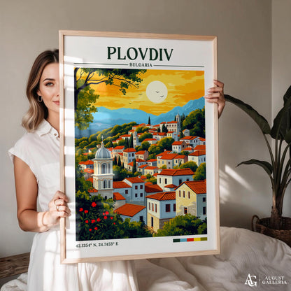 Plovdiv Bulgaria Retro Travel Print
