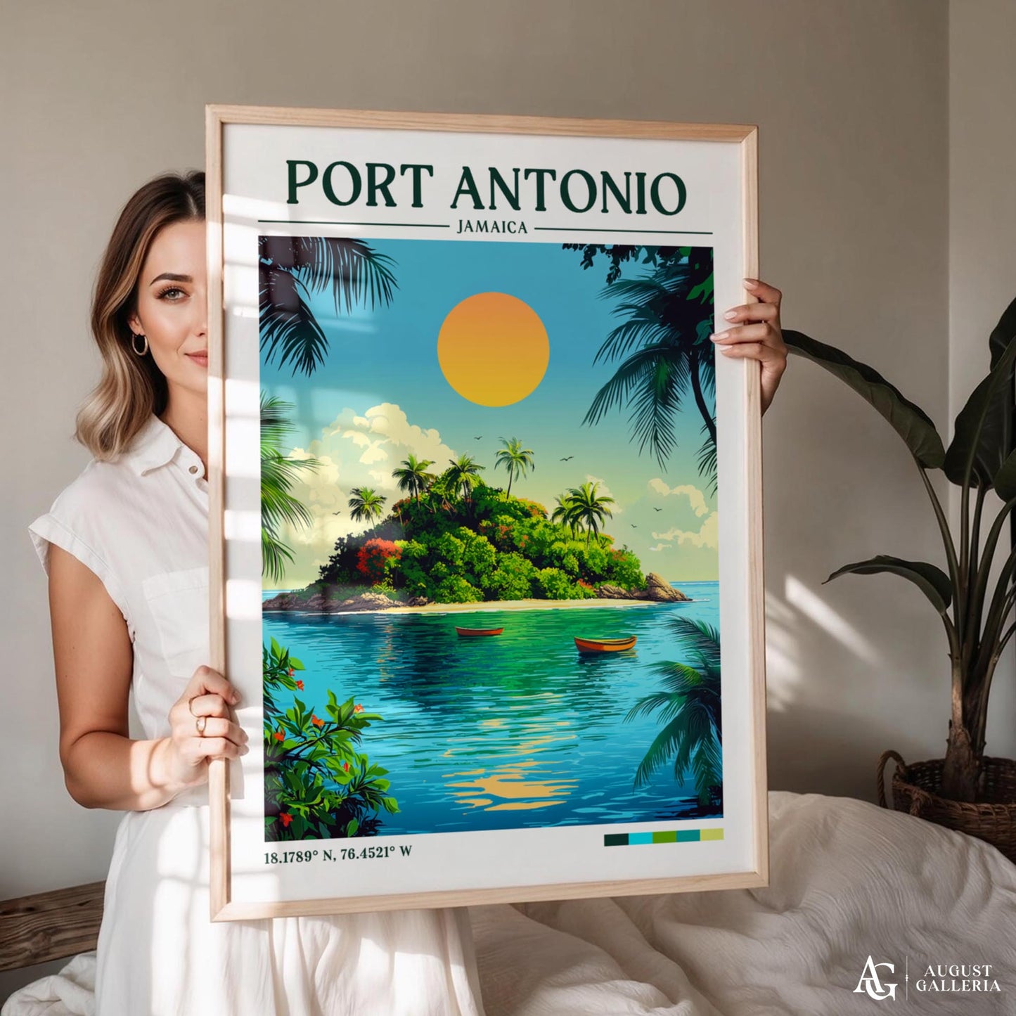 Port Antonio Retro Travel Print
