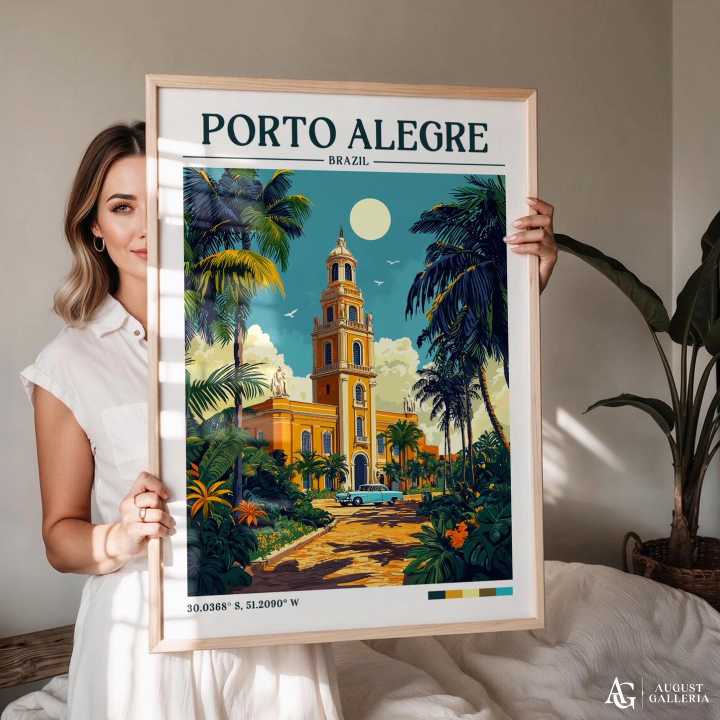 Porto Alegre Retro Travel Print