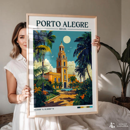 Porto Alegre Retro Travel Print