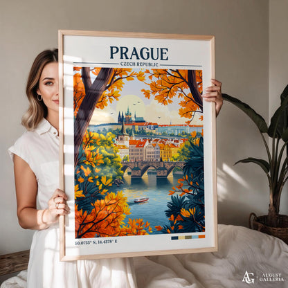 Prague Retro Travel Print