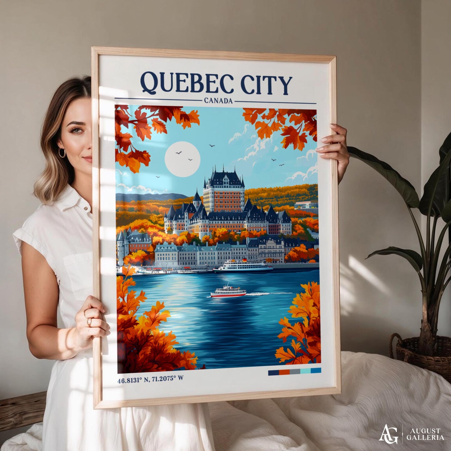 Quebec City Retro Travel Print