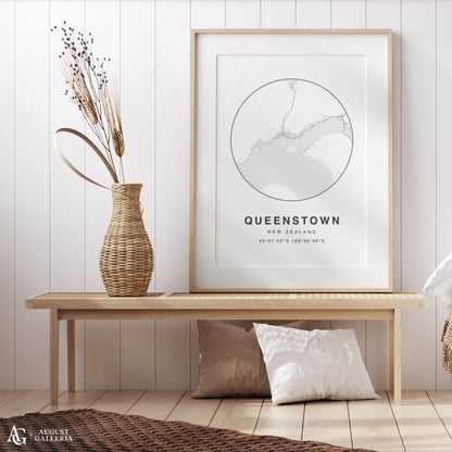 Queenstown Minimalist Map