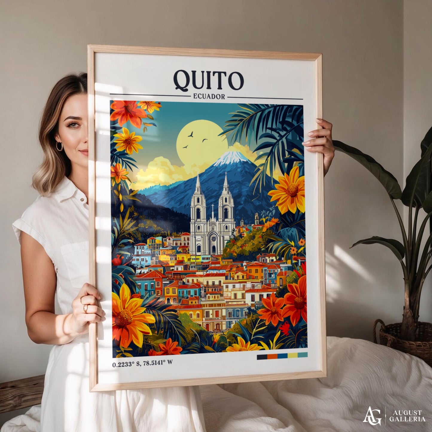 Quito Ecuador Retro Travel Print