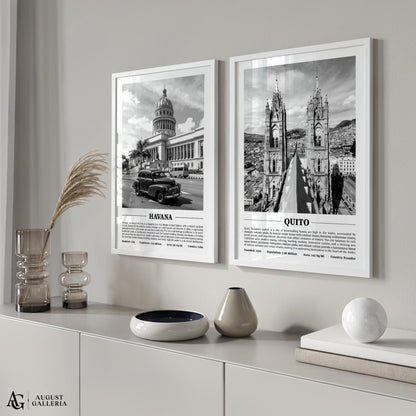 Quito Black & White City Print