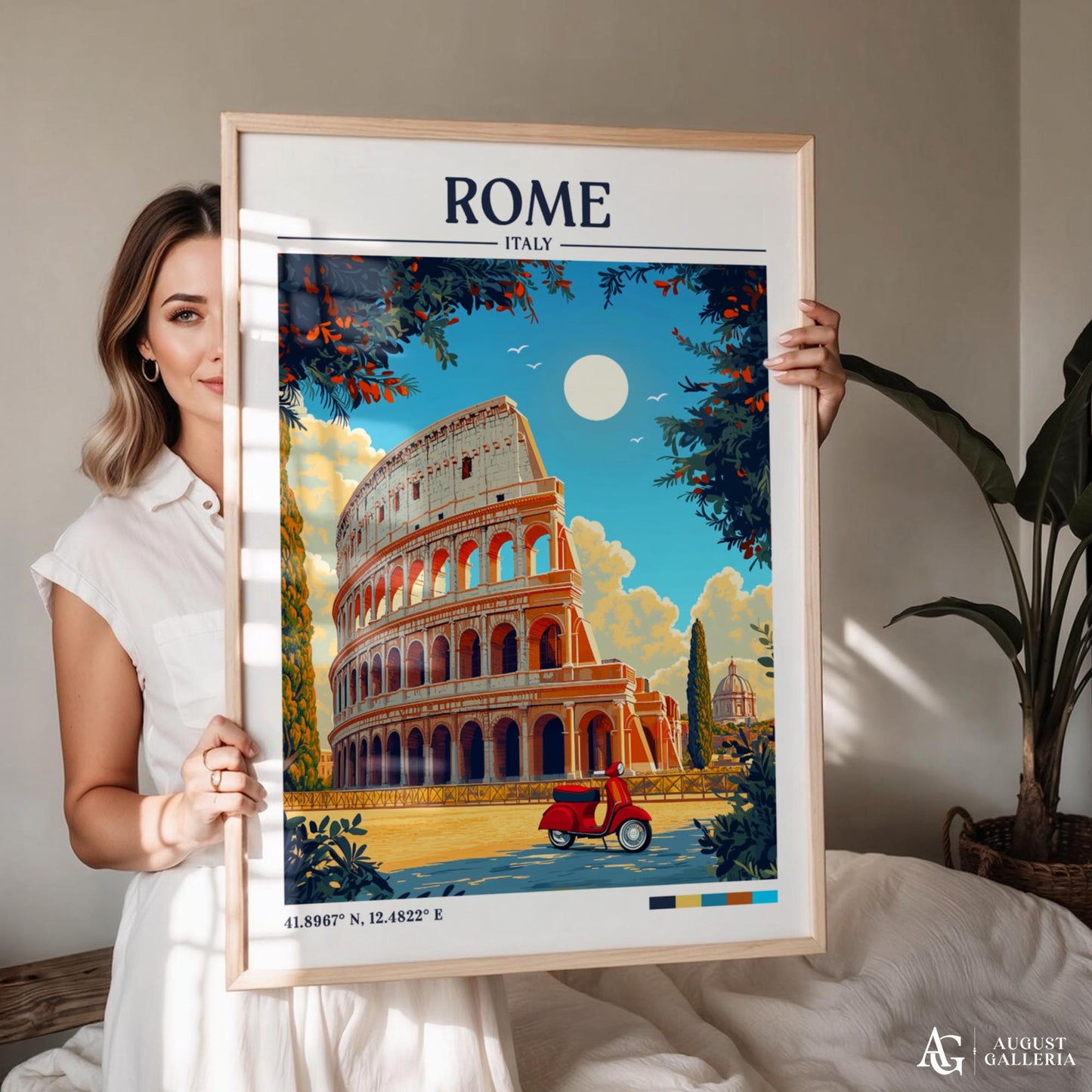 Rome Italy Retro Travel Print