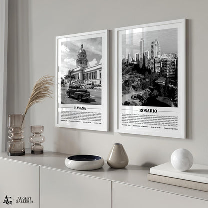 Rosario Black & White City Print