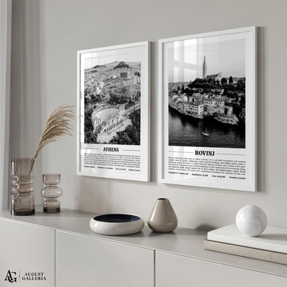 Rovinj Black & White City Print