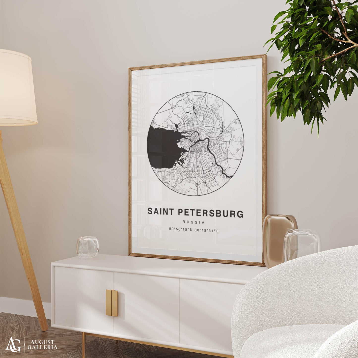 Saint Petersburg Minimalist Map