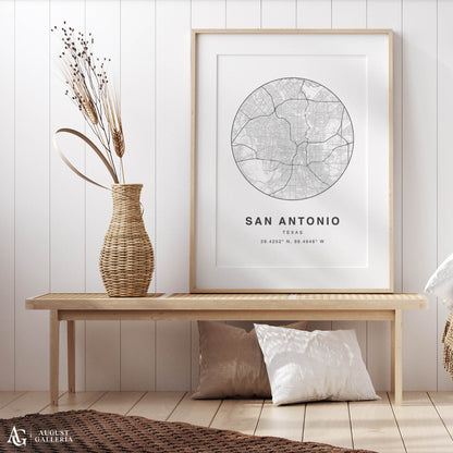 San Antonio Minimalist Map