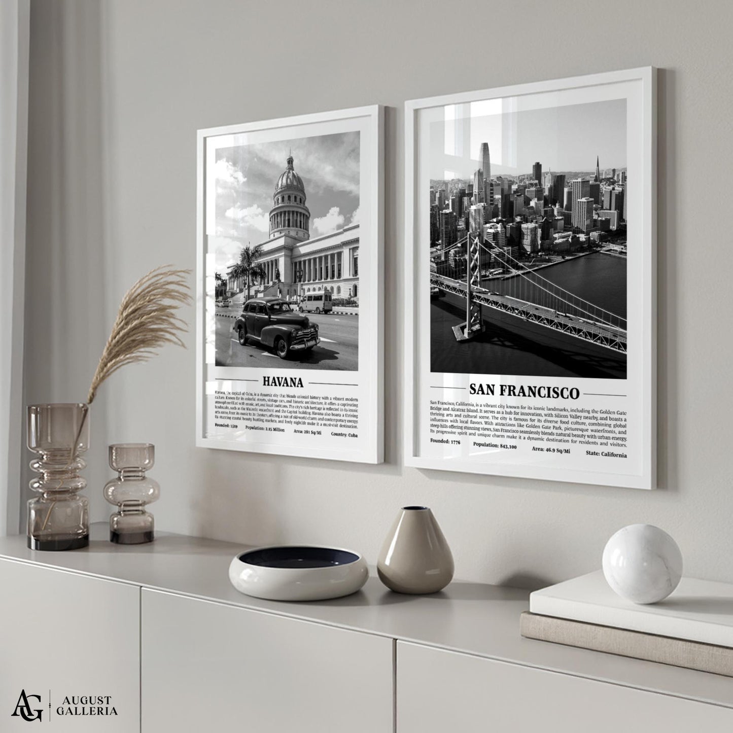 San Francisco Black & White City Print