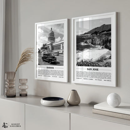 San Jose Black & White City Print