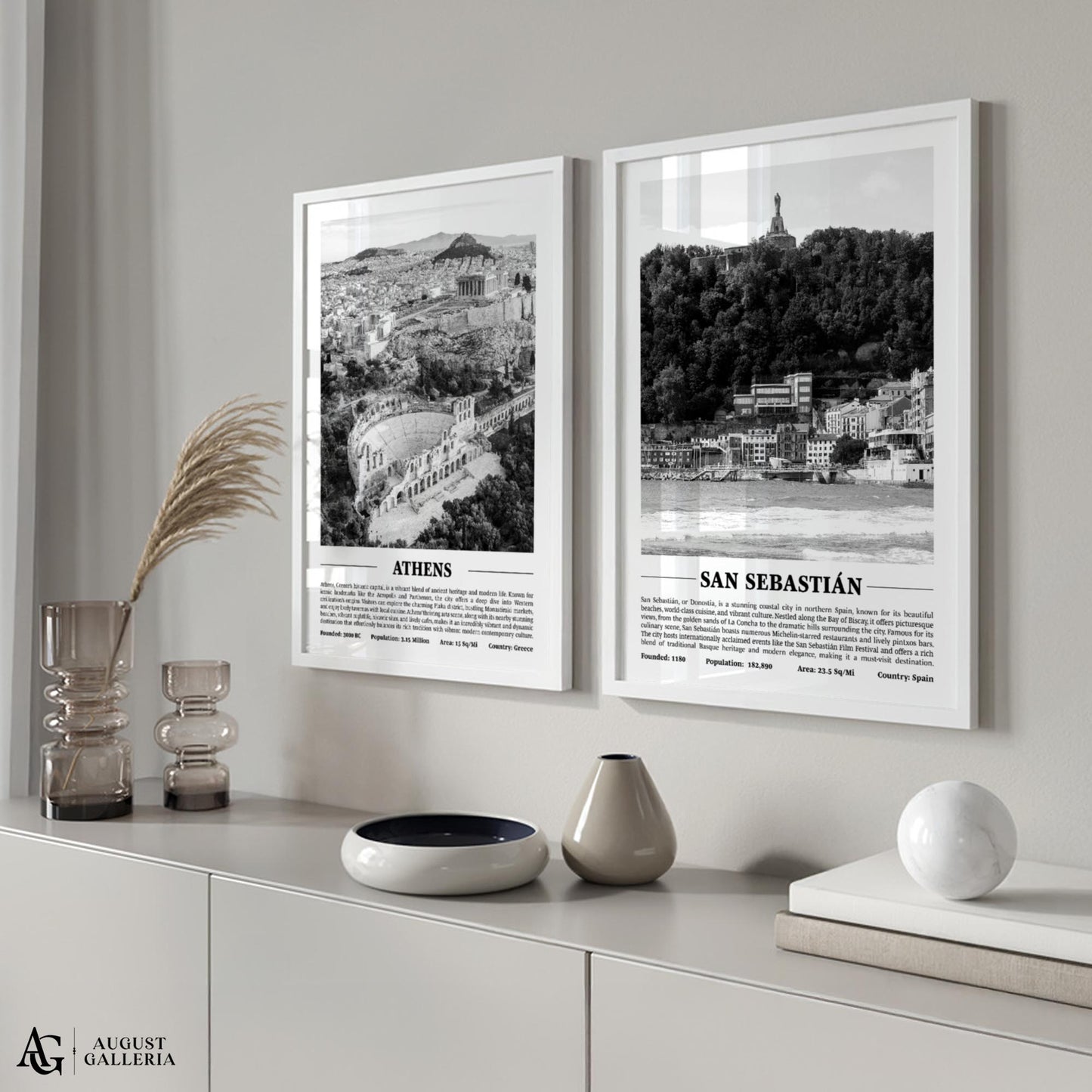 San Sebastián Black & White City Print