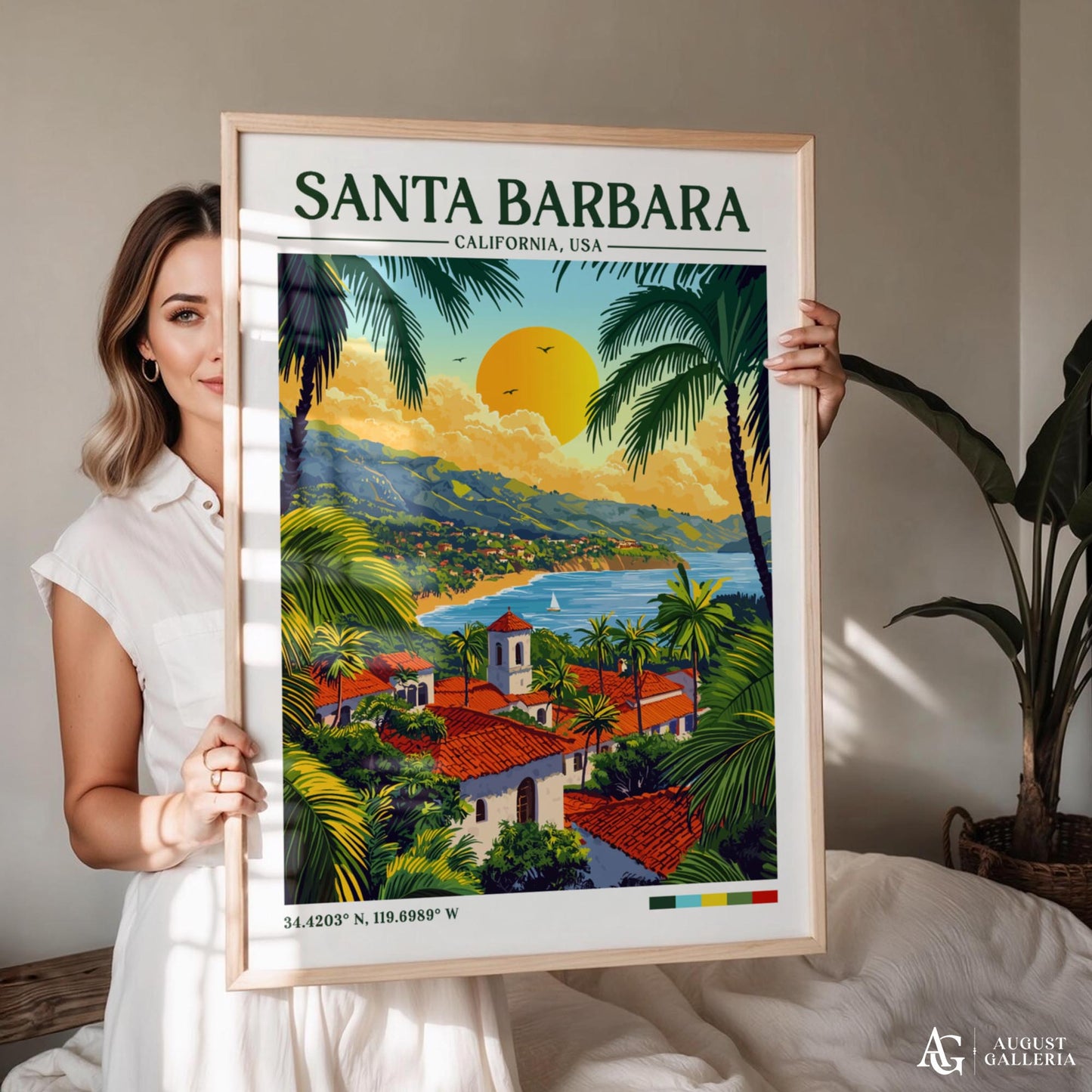 Santa Barbara Retro Travel Print