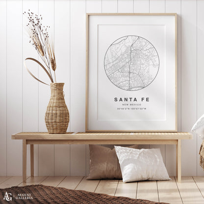 Santa Fe Minimalist Map