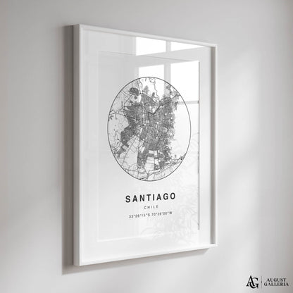 Santiago Minimalist Map