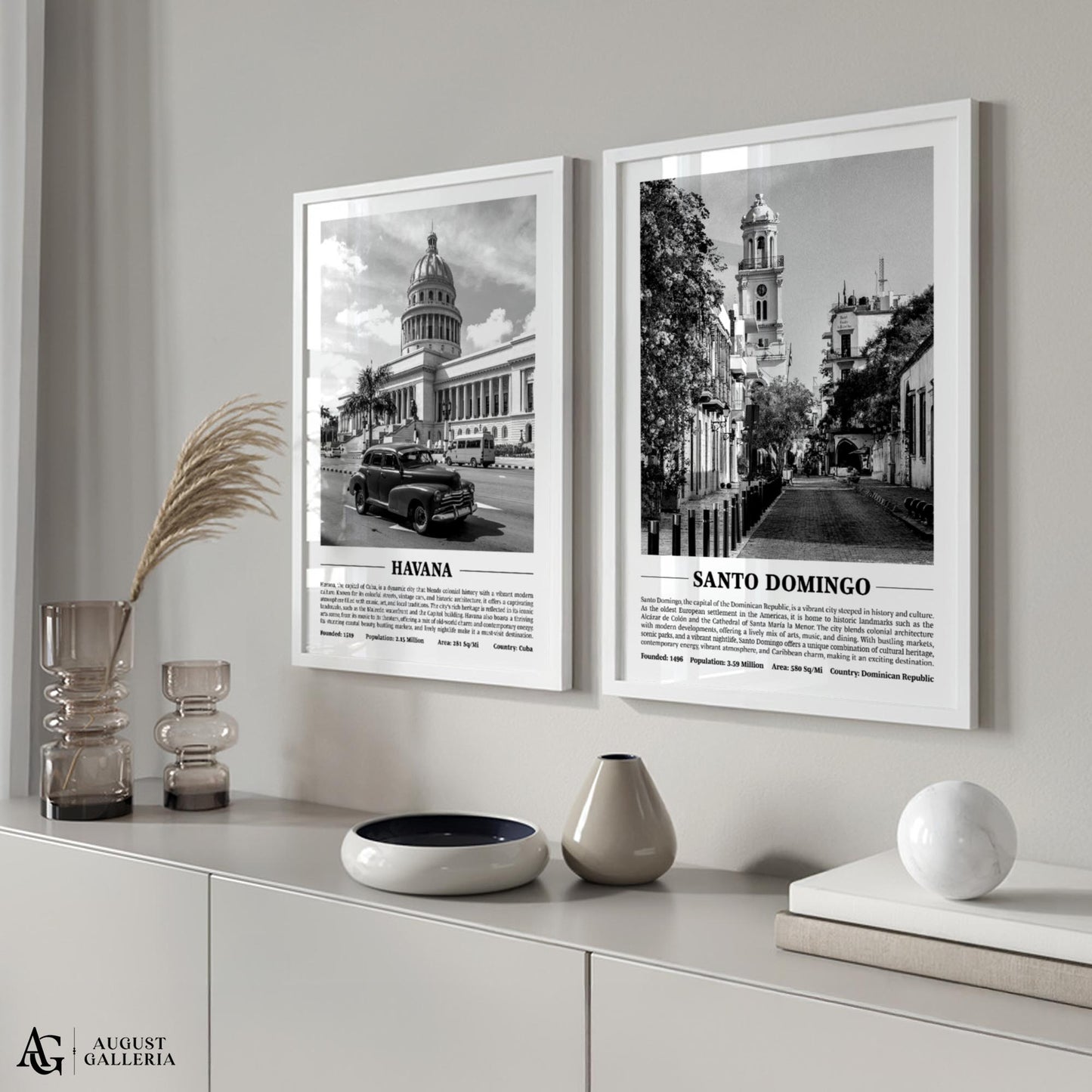 Santo Domingo Black & White City Print