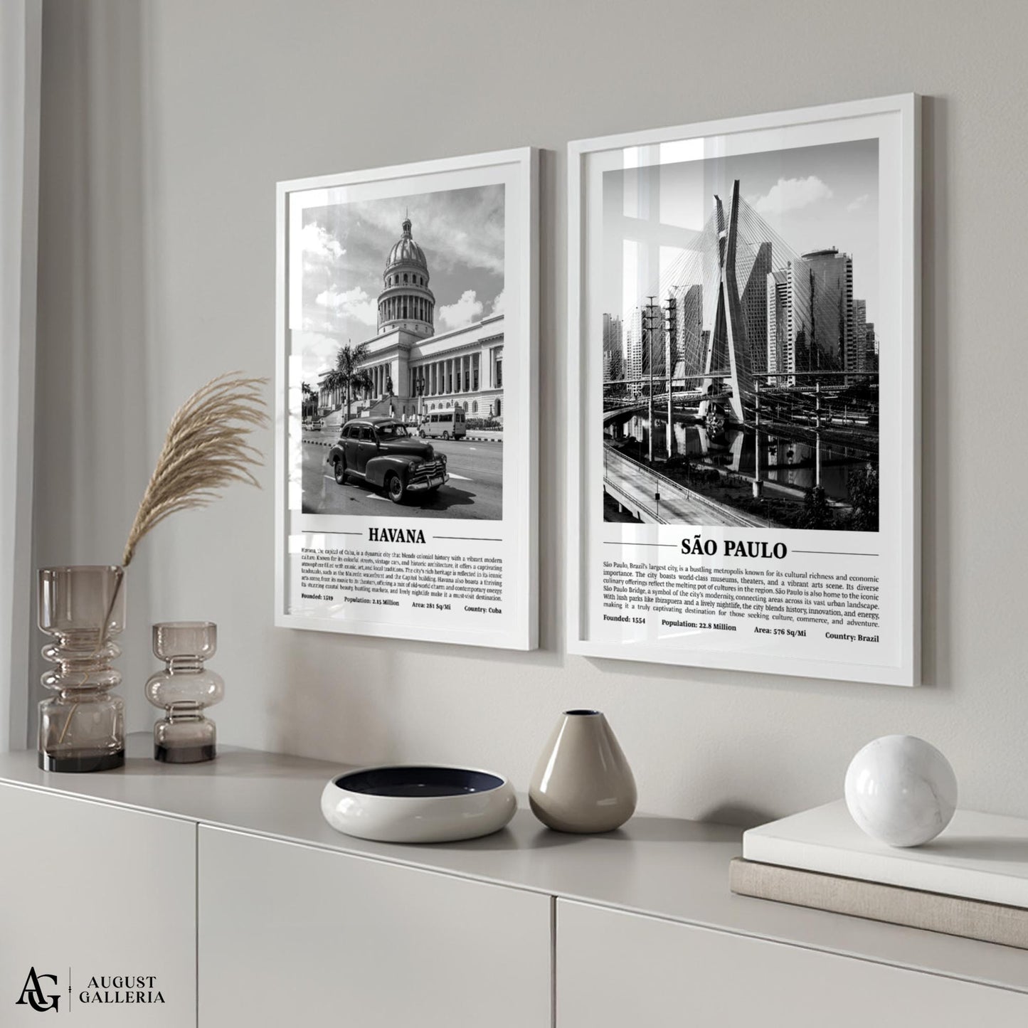 São Paulo Black & White City Print