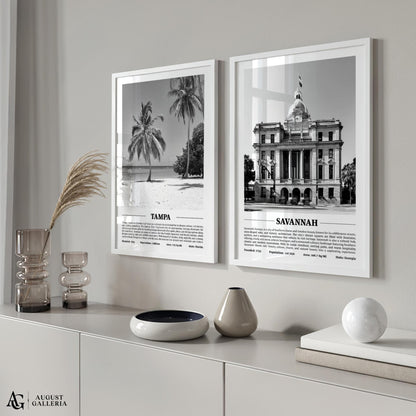 Savannah Black & White City Print