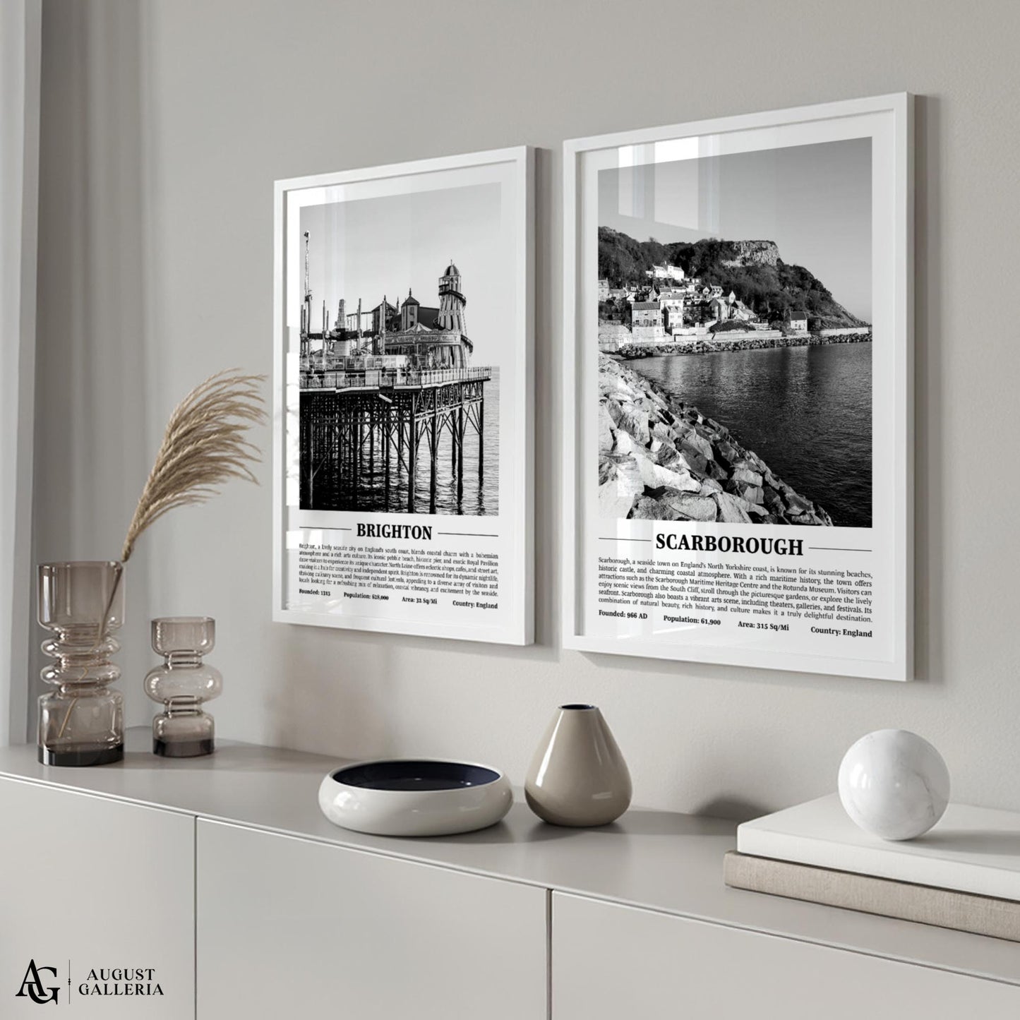 Scarborough Black & White City Print