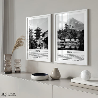 Seoul Black & White City Print