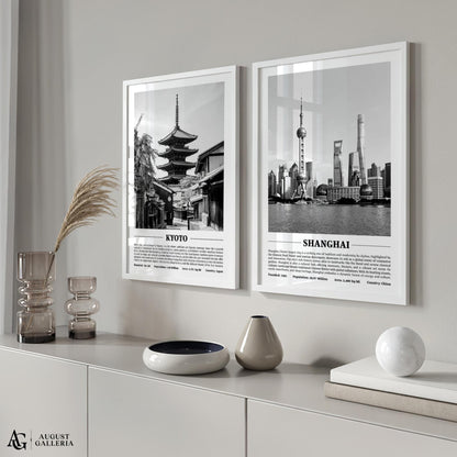 Shanghai Black & White City Print