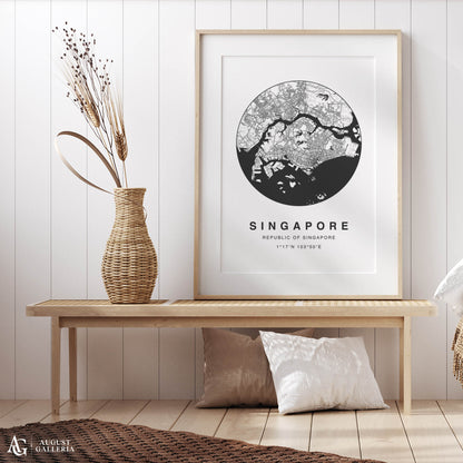 Singapore Minimalist Map