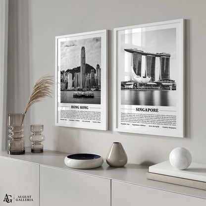 Singapore Black & White City Print