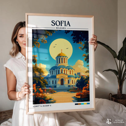 Sofia Bulgaria Retro Travel Print