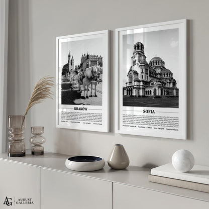 Sofia Black & White City Print