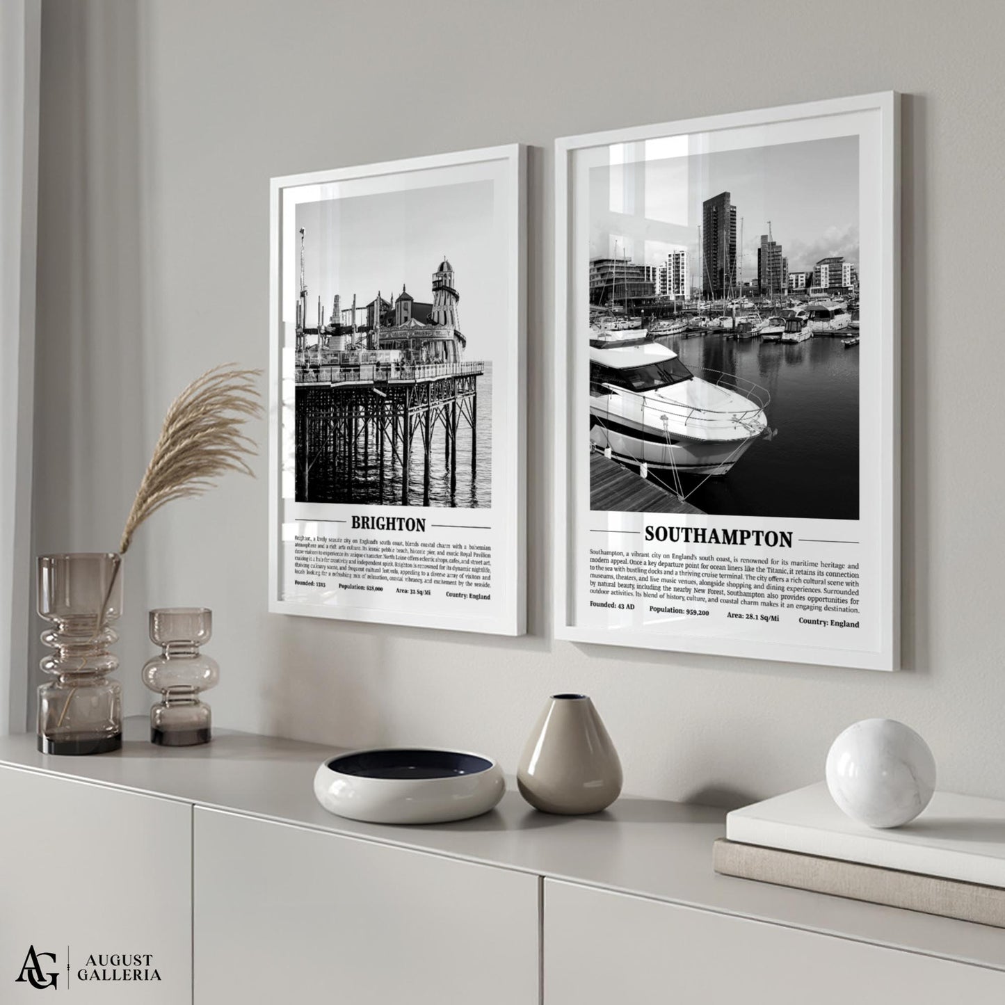 Southampton Black & White City Print