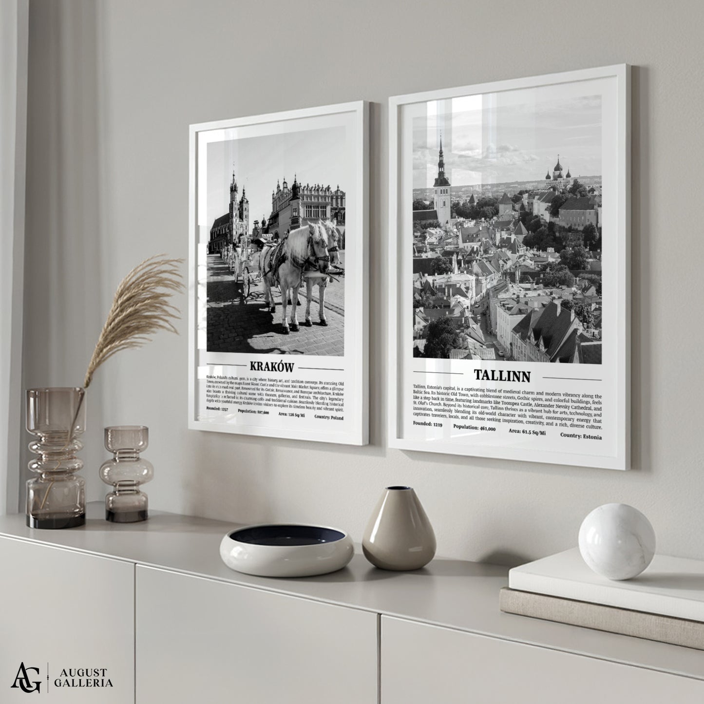 Tallinn Black & White City Print